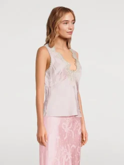 Adette Bow Jacquard Satin Cami