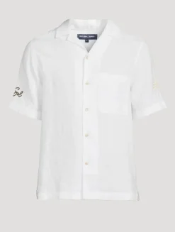 Alves Linen Embroidered Camp Shirt