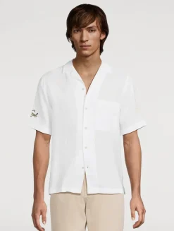 Alves Linen Embroidered Camp Shirt