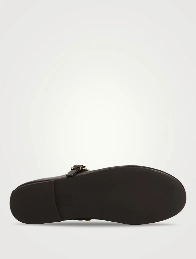 Amarissa Embellished Leather Mary Jane Ballet Flats