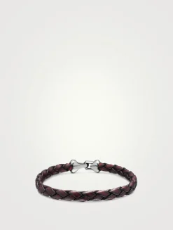 Armory® Bracelet In Brown Leather With Sterling Silver, 10.7mm