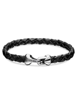 Armory® Bracelet In Brown Leather With Sterling Silver, 10.7mm
