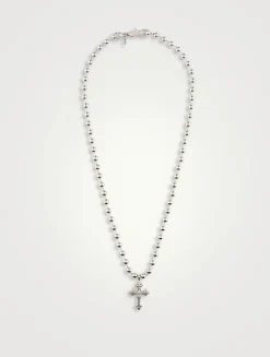 Avelli Beaded Chain Cross Necklace