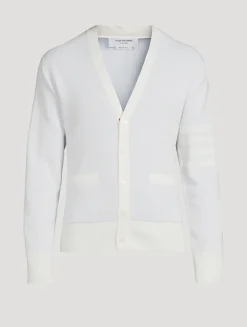 4-Bar Linen And Cotton Cardigan