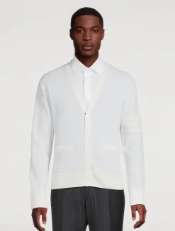 4-Bar Linen And Cotton Cardigan