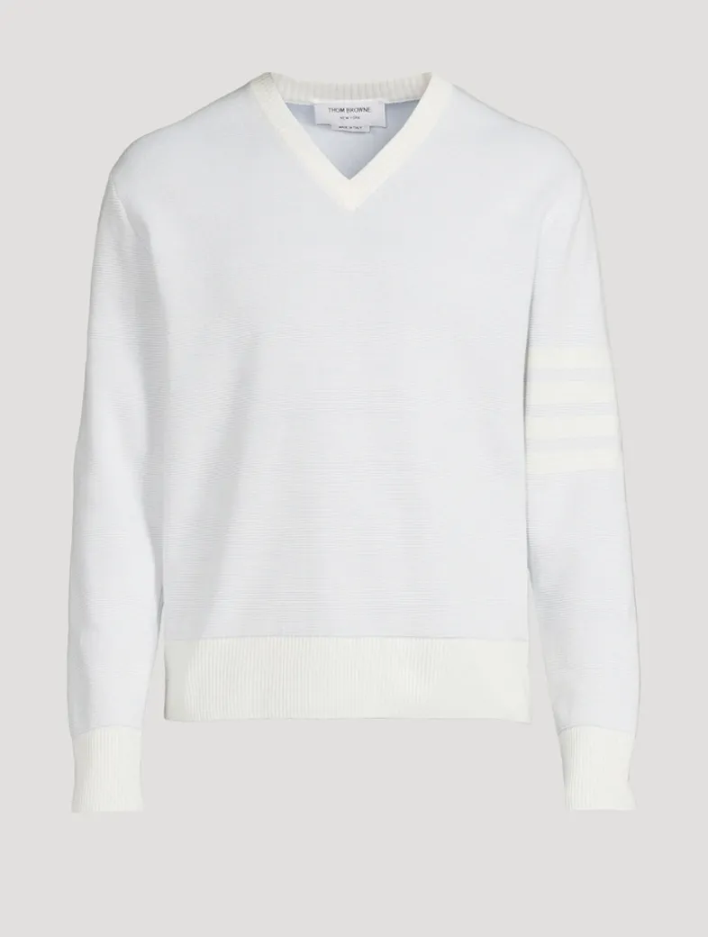 4-Bar Linen And Cotton Sweater