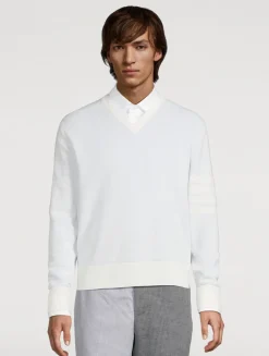 4-Bar Linen And Cotton Sweater