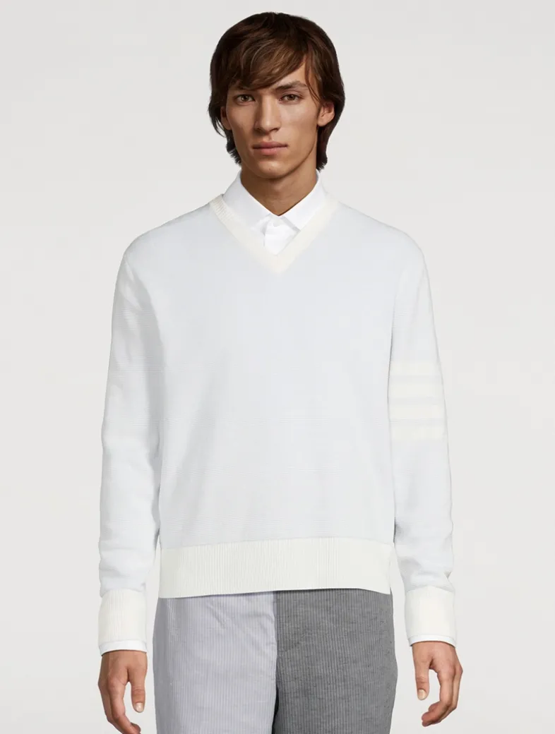 4-Bar Linen And Cotton Sweater