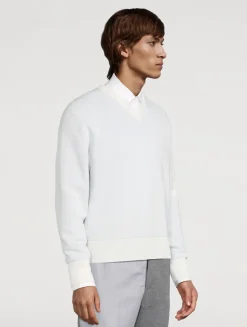 4-Bar Linen And Cotton Sweater