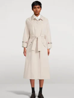 Belted Cotton Twill Trench Coat