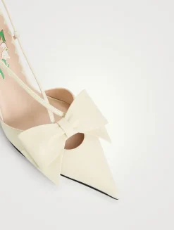 Bowow Leather Slingback Pumps