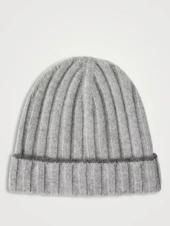 Cashmere Rib Knit Beanie