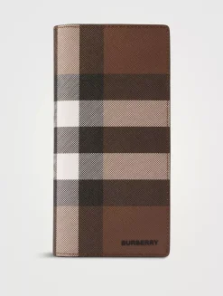 Check And Leather Continental Wallet