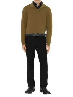 Check And Leather Reversible Belt