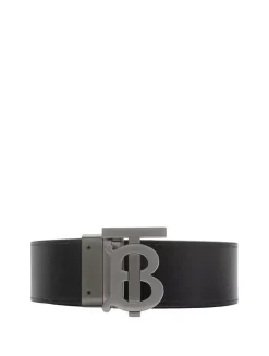 Check And Leather Reversible Tb Belt