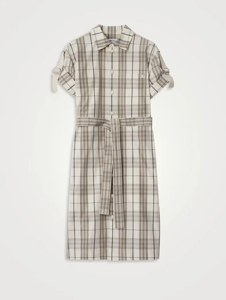 Check Cotton Shirt Dress