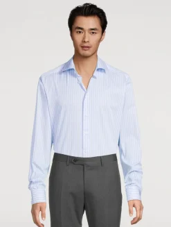 Contemporary-Fit Elevated Shirt In Bengal Stripe Print