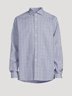 Contemporary-Fit Prince of Wales Check Twill Shirt