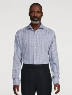 Contemporary-Fit Prince of Wales Check Twill Shirt