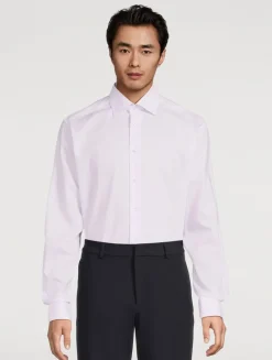 Contemporary-Fit Twill Long-Sleeve Shirt