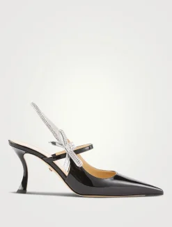 Cube Patent Leather Slingback Pumps