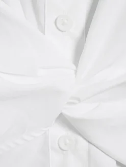 Gretchen Twist-Front Poplin Shirt