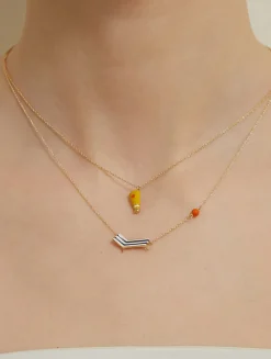 9K Gold Crema Solar Pendant Necklace