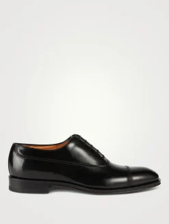 Leather Oxford Shoes With Toe Cap