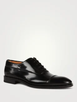 Leather Oxford Shoes With Toe Cap