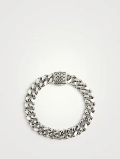 11MM Silver Curb Chain Bracelet