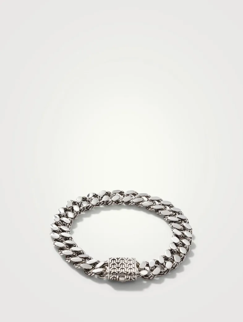 11mm Sterling Silver Curb Chain Bracelet