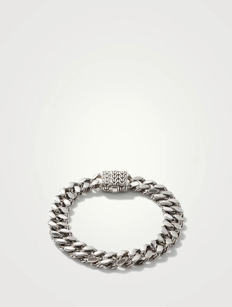 11mm Sterling Silver Curb Chain Bracelet