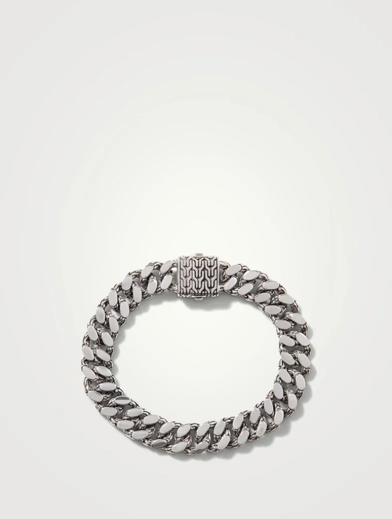 11mm Sterling Silver Curb Chain Bracelet