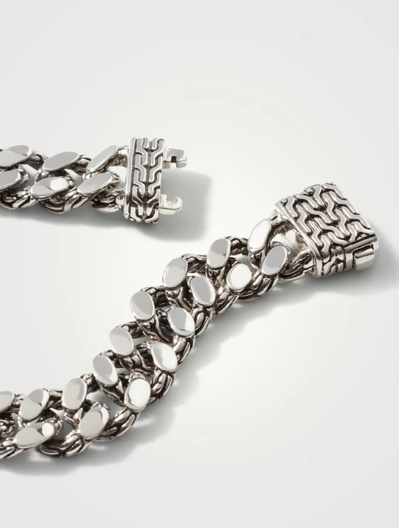11mm Sterling Silver Curb Chain Bracelet