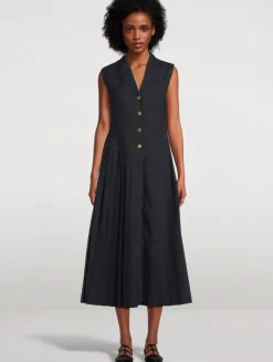 Sleeveless Shirt Dress