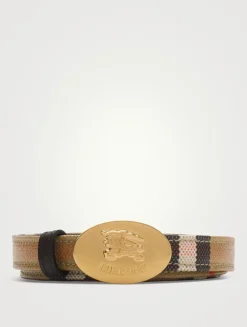 Thin Reversible Check Knight Stamp Belt