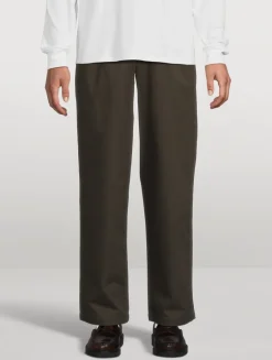 Twill Double-Pleated Pants