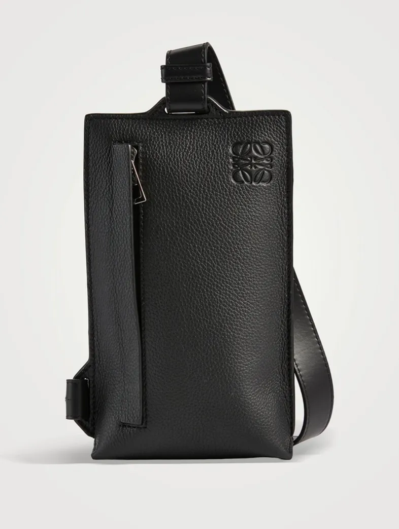 Vertical T Soft Grained Leather Pocket Bag
