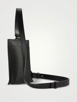 Vertical T Soft Grained Leather Pocket Bag