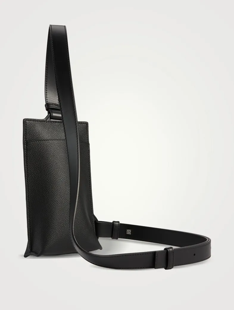 Vertical T Soft Grained Leather Pocket Bag