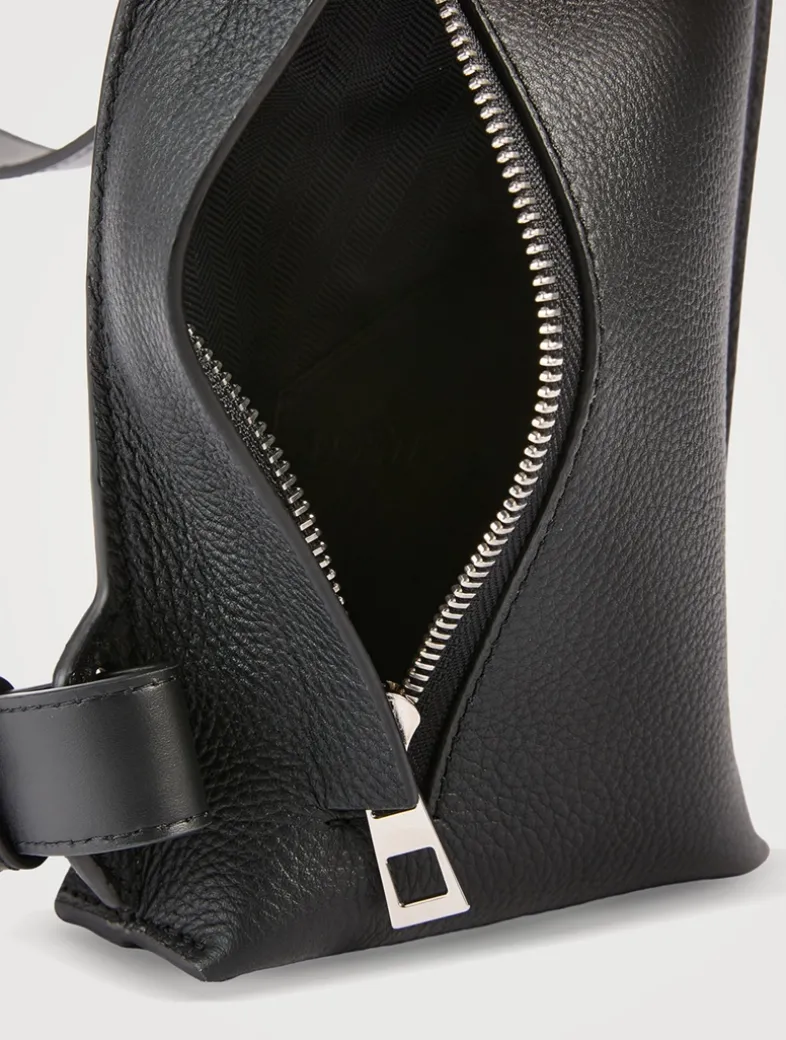 Vertical T Soft Grained Leather Pocket Bag
