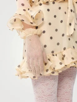 VLogo Signature Cotton And Tulle Gloves