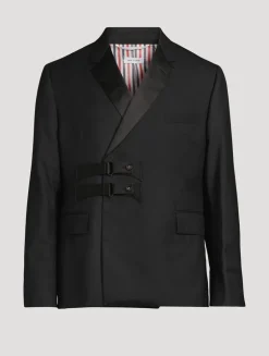 Wool Double-Breasted Blazer Jacket