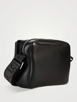 XS Leather And Jacquard Military Messenger Bag