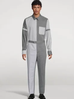 Zip Shirt Jacket In Tonal University Stripe Print