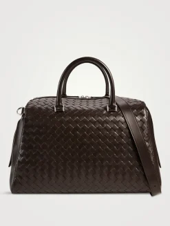 Zip Tape Leather Weekender Bag